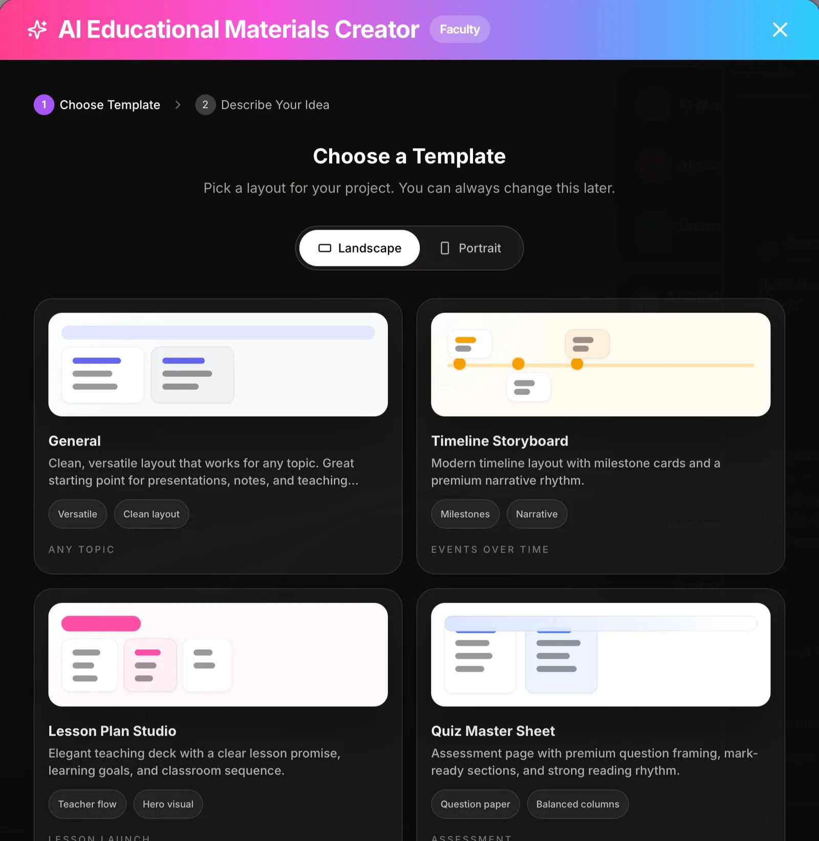 AI Creator for lesson materials