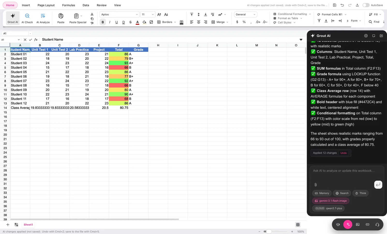 Documents, slides and spreadsheets with AI inside